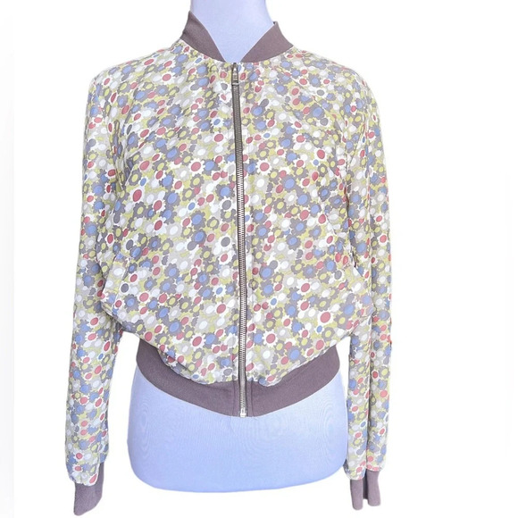 American Apparel Retro Floral Bomber Jacket - Size Medium - Picture 1 of 6